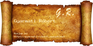 Gyarmati Róbert névjegykártya